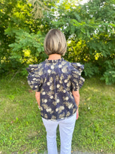 Load image into Gallery viewer, Navy Floral Print Top