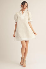 Load image into Gallery viewer, Cream Floral Jacquard Lovely Shift Dress