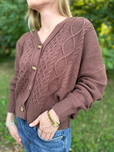 Load image into Gallery viewer, Chunky Cable Knit Button Down Cardigan