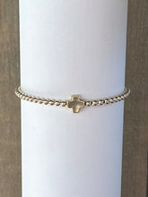 Load image into Gallery viewer, Signature Cross Pattern Bead Bracelet - Gold