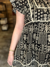 Load image into Gallery viewer, Black Flutter Sleeve Baby Doll Dress