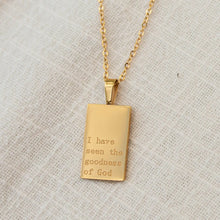 Load image into Gallery viewer, 18 kt Square Encouragement Necklace