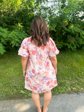 Load image into Gallery viewer, Purple Mix Floral Short Sleeve Bubble Dress
