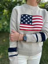 Load image into Gallery viewer, Knit Flag Pattern Sweater