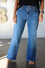 Load image into Gallery viewer, Taylor Double Button Bootcut Jeans - Violet Blue