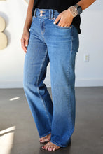 Load image into Gallery viewer, Taylor Double Button Bootcut Jeans - Violet Blue