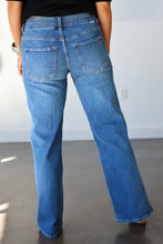 Load image into Gallery viewer, Taylor Double Button Bootcut Jeans - Violet Blue