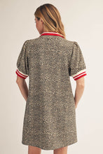 Load image into Gallery viewer, Leopard Print Color Band Trim Dress