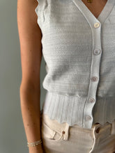 Load image into Gallery viewer, Pointelle Knit Button Up Vest