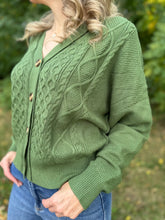 Load image into Gallery viewer, Chunky Cable Knit Button Down Cardigan