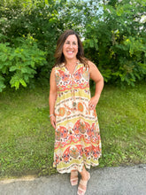 Load image into Gallery viewer, Border Print Midi Dress