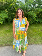 Load image into Gallery viewer, Tiered Mixed Print Dress