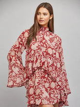 Load image into Gallery viewer, Floral Print High Neck with Tie Back Dress