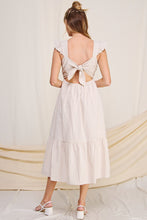 Load image into Gallery viewer, Striped V Neck Ruffle Sleeve Maxi Dress
