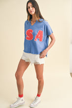 Load image into Gallery viewer, Mineral Wash USA Patched Knit Top