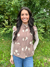 Load image into Gallery viewer, Polka Dot Quilted Ruffle Vest