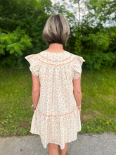 Load image into Gallery viewer, Buttercream Ric Rac Ruffle Sleeve Dress