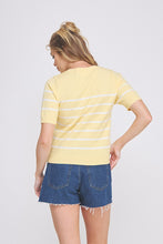 Load image into Gallery viewer, Soft Fine Gauge Short Sleeve Preppy Striped Top