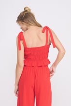 Load image into Gallery viewer, Soft Linen Smocked Tie Straps Tank