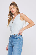 Load image into Gallery viewer, Pointelle Knit Button Up Vest