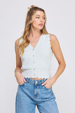 Load image into Gallery viewer, Pointelle Knit Button Up Vest