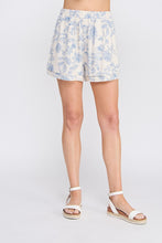Load image into Gallery viewer, Blue Blossom Printed Soft Linen Shorts