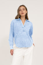 Load image into Gallery viewer, Washed Collared Long Sleeve Knit Top