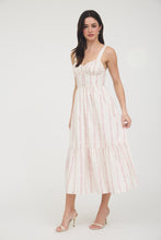 Load image into Gallery viewer, Floral Stripe Button Maxi Dress