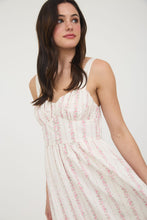 Load image into Gallery viewer, Floral Stripe Button Maxi Dress