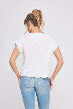 Load image into Gallery viewer, Fine Gauge Scallop Pattern Relaxed Knit Top