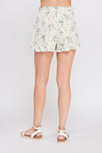 Load image into Gallery viewer, Green Flora Printed Soft Linen Shorts