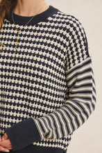Load image into Gallery viewer, Relaxed Fit Textured Strip Mix Sweater