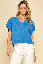 Load image into Gallery viewer, V Neck Cap Sleeve Sweater