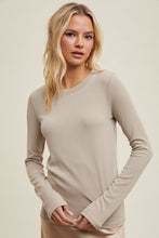 Load image into Gallery viewer, Round Neck Fitted Ribbed Knit Top