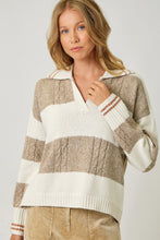 Load image into Gallery viewer, V Neck Multi Stripe Sweater