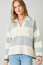 Load image into Gallery viewer, V Neck Multi Stripe Sweater