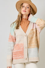 Load image into Gallery viewer, Color Block Sweater Cardigan
