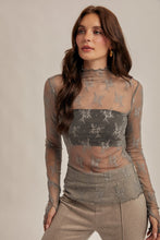 Load image into Gallery viewer, Mock Neck Lace Long Sleeve