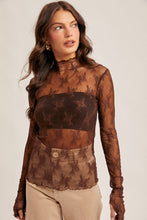 Load image into Gallery viewer, Mock Neck Lace Long Sleeve