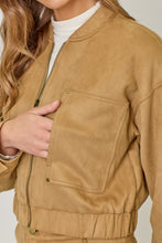 Load image into Gallery viewer, Suede Bomber Jacket