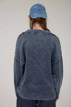 Load image into Gallery viewer, Washed Mock Neck Long Sleeve Knit Pullover Sweater
