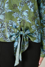 Load image into Gallery viewer, Satin Front Tie Long Sleeve Blouse