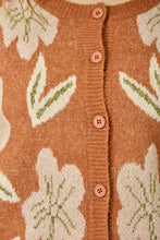 Load image into Gallery viewer, Rust Floral Sweater Cardigan