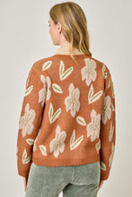 Load image into Gallery viewer, Rust Floral Sweater Cardigan