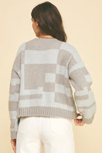 Load image into Gallery viewer, Grey Floral Embroidered Knit Sweater