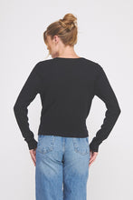 Load image into Gallery viewer, Pointelle Scallop Trim Cross Over Sweater