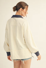 Load image into Gallery viewer, American Flag Patched Polo Sweatshirt
