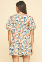 Load image into Gallery viewer, Floral V Neck Button Down Blouse Top
