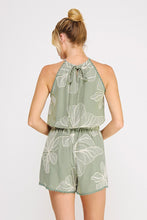 Load image into Gallery viewer, Floral Embroidered Bubble Halter Tie Top