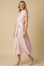 Load image into Gallery viewer, Light Pink Button Down Flared Dress